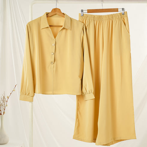Monochrome Co-Ord Sets - Mustard